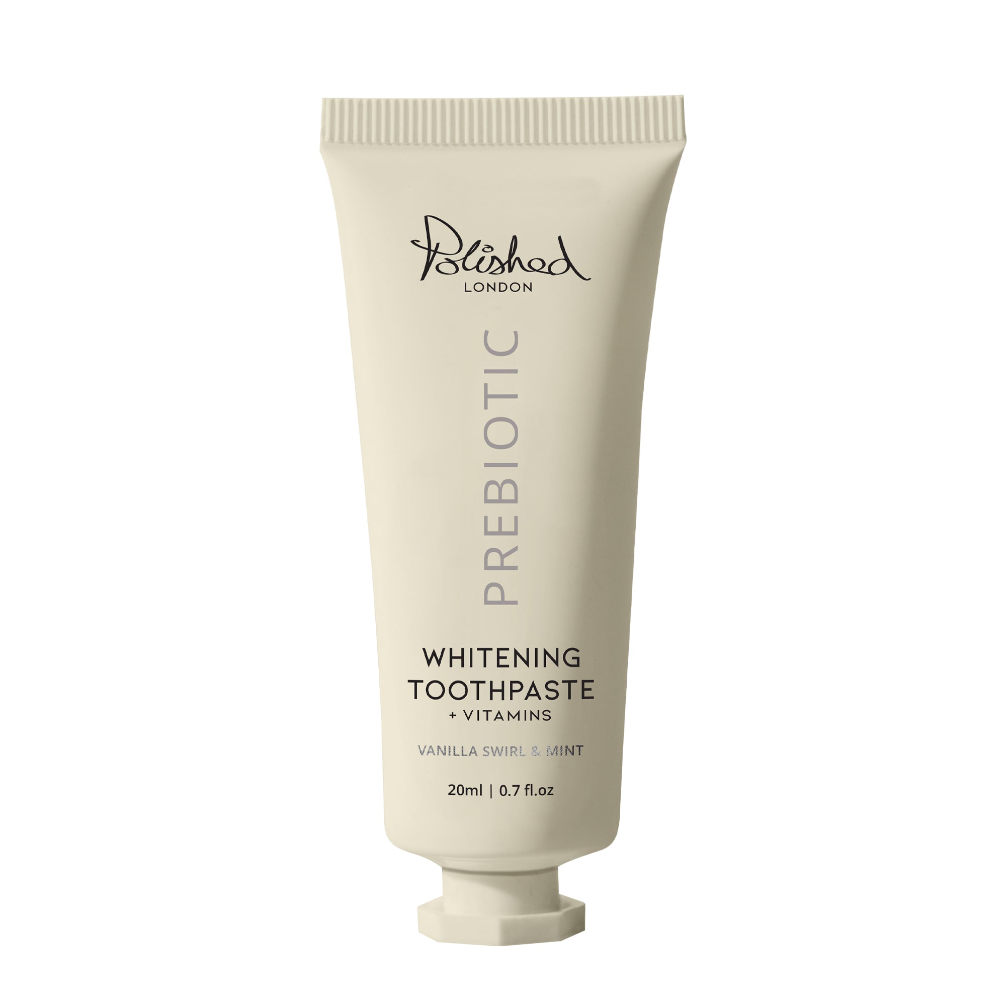MINI PREBIOTIC WHITENING TOOTHPASTE - VANILLA SWIRL & MINT - 20ML FREE GIFT
