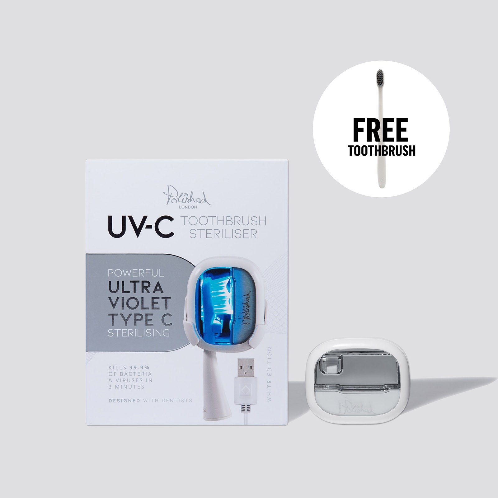 UVC TOOTHBRUSH STERILISER + GWP TOOTHBRUSH