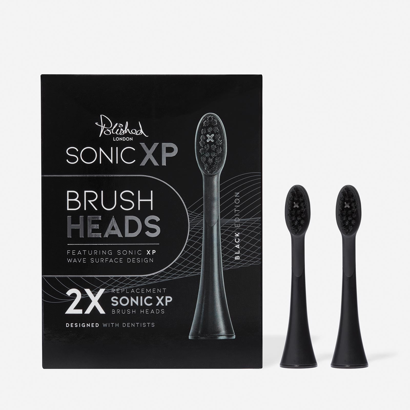 SONIC XP REPLACEMENT TOOTHBRUSH HEADS - BLK