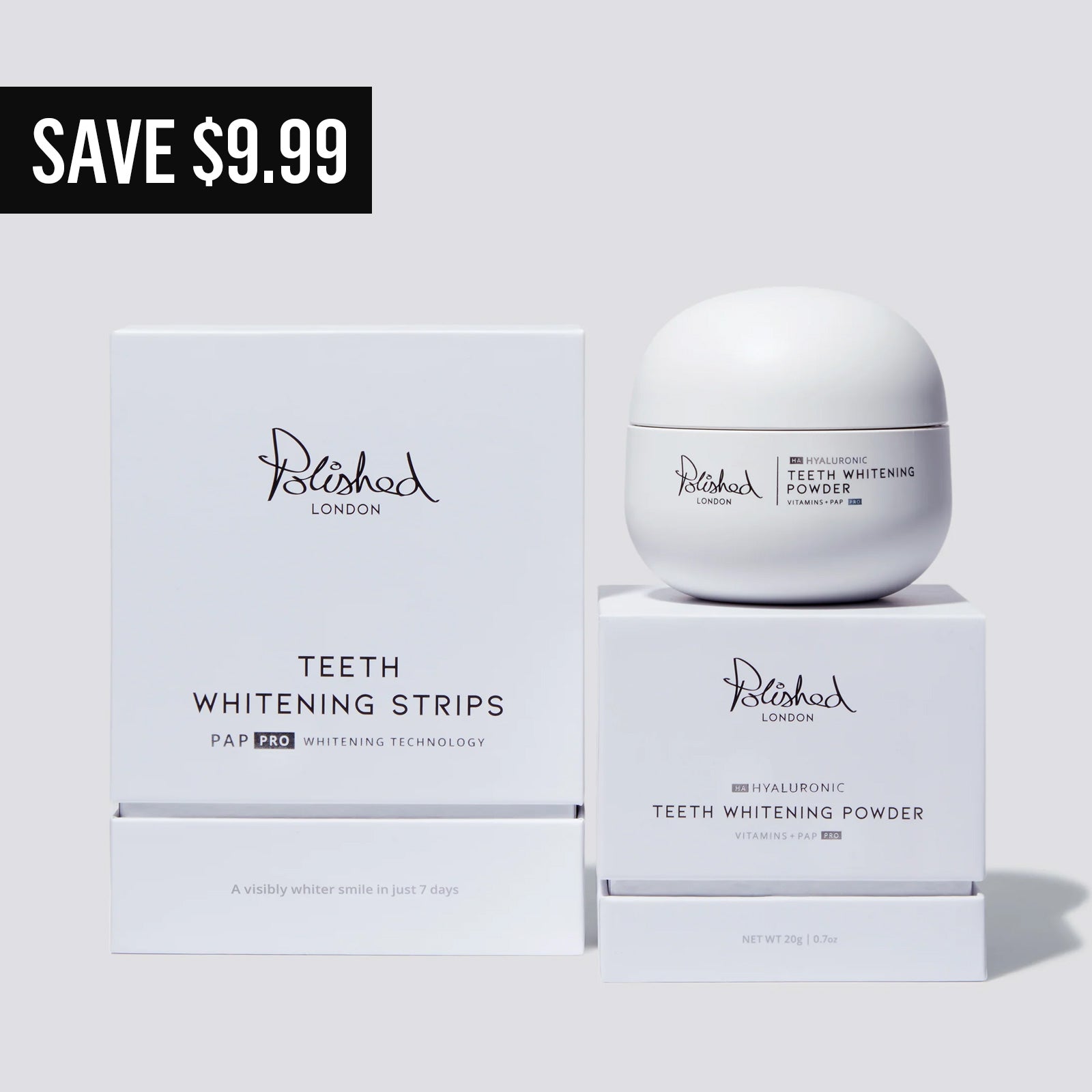 TEETH WHITENING POWDER AND STRIPS BUNDLE