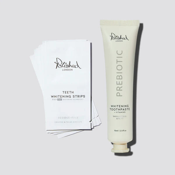 Teeth Whitening Strips & Prebiotic Whitening Toothpaste Vanilla Swirl Bundle