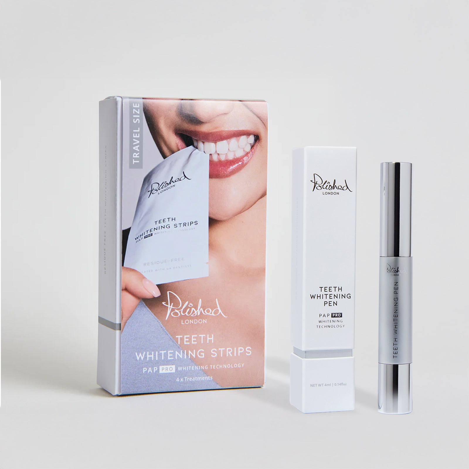 TRAVEL TEETH WHITENING STRIPS & TEETH WHITENING PEN BUNDLE